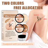 Shengqialun Tattoo Cover Up Makeup, Waterproof Tattoo Cover Up 2pcs, Scar Concealer Waterproof, Body Makeup for Scars Birthmarks, Long-Lasting Smudge-Proof, Portable Concealer Kit (Light & Dark)