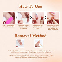 Generic Short Oval False Nails with Glitter Gold Edge - French Style Press On Nails Set in Nude for Women, Includes Art Accessories and Applicator Tool for Short Square and Round Shapes