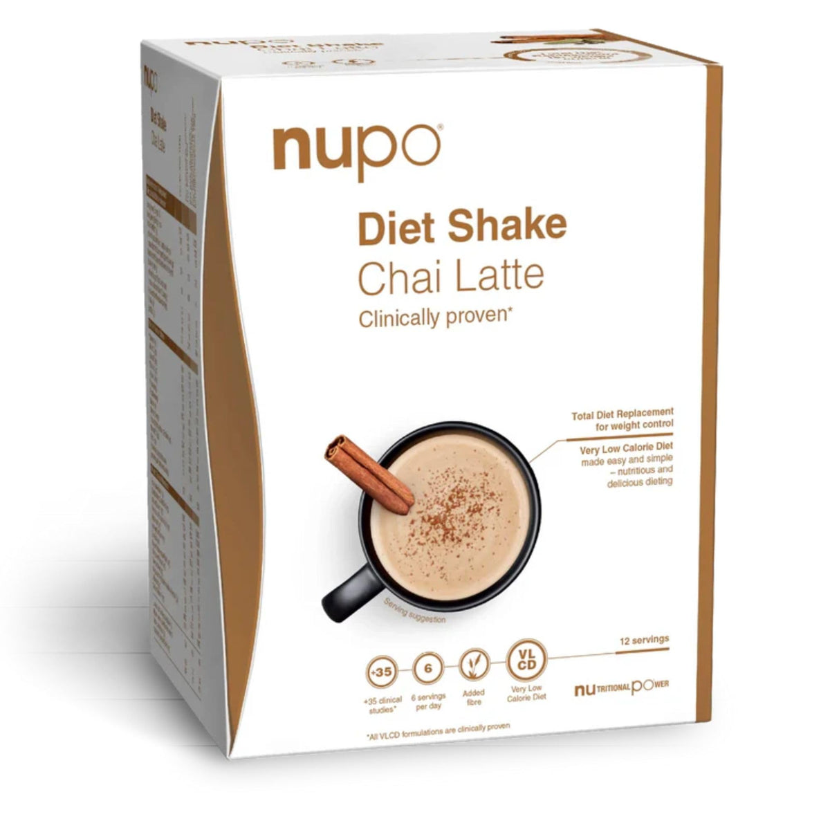 NUPO Diet Shake Chai Latte – Premium diet shakes for weight management I Clinically proved meal replacement shake for weight control I 12 Servings I Very Low-Calorie Diet, GMO Free