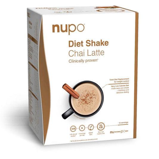 NUPO Diet Shake Chai Latte – Premium diet shakes for weight management I Clinically proved meal replacement shake for weight control I 12 Servings I Very Low-Calorie Diet, GMO Free