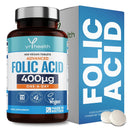 yrhealth Folic Acid 400 mcg Tablets - 400 Vegan Vitamin B9 Tablets for Women, 13 Month Supply, Folic Acid Pregnancy for Normal Function of Immune System and Maternal Tissue Growth - Made in The UK by YrHealth
