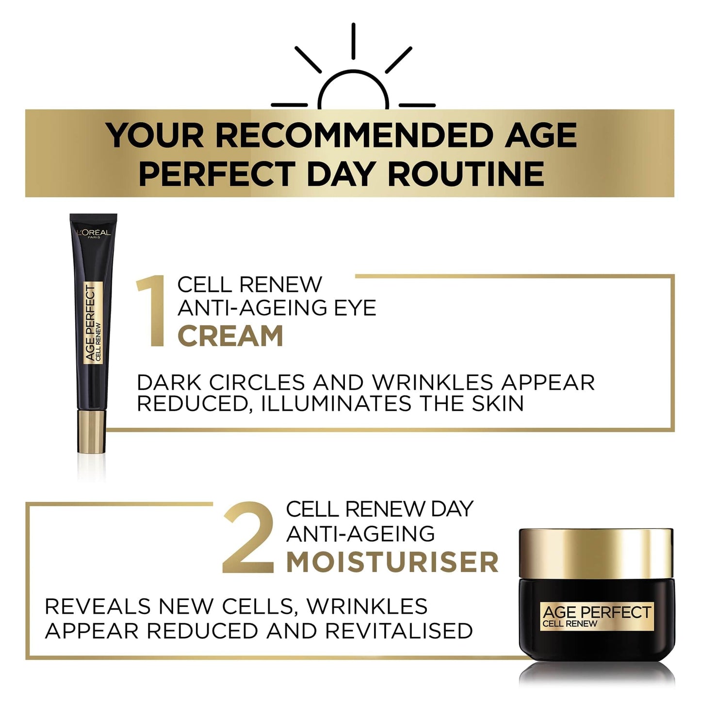 L'Oreal Paris Day Cream, Age Perfect Cell Renew Moisturiser, 50ml