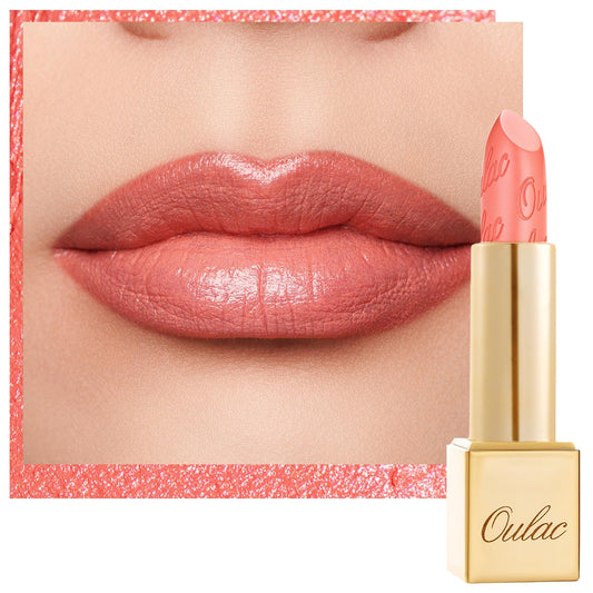 Oulac OULAC Glow Metallic Shine Orange Lipstick, Coral High Impact Lipcolor, Lightweight Soft and Ultra Hydrating, Long Lasting, Vegan & Cruelty-Free, Full Coverage Lip Color 4.3 g/0.15 GM11 Aurora
