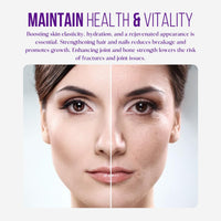 Bodygenix Sunberg Multi Collagen Powder - 1000mg Hydrolyzed Collagen Peptides Type I, II, III Hyaluronic Acid Biotin for Skin Hair Nail Joints Bones Muscles Teeth - 400mg Halal Collagen Complex Supplement