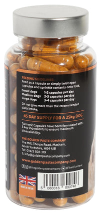 The Golden Paste Co. The Golden Paste Company - Natural Premium Turmeric for Dogs - 90 Capsules - Dog Supplements for Pet Joint Care, Wellness & Digestion - Joint Supplements for Dogs - Advanced Dog Joint Supplements