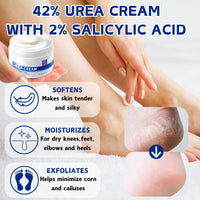 Cureluxe 42% Urea Cream with 2% Salicylic Acid - Foot Moisturiser for Dry,Rough,Cracked Heels - Gentle Exfoliation Urea Foot Cream - Urea Cream 42 Percent for Feet - Multi-Purpose Cracked Heel Repair Cream