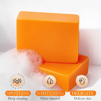 2PCS Natural Persimmon Goats Milk Soap - Anti-Odor Persimmon Goat Milk So-ap for Skin - Deep Cleansing Per-simmon Handmade Soap - Pure Per-simmon Go-at Mi-lk Soap Bar for Face & Body