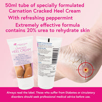 CARNATION FOOTCARE Cracked Heel Cream, Revives Rough, Dry and Cracked Heels, Moisturises, Rehydrates Dry Callused Feet with Refreshing Peppermint Oil with 20% Urea, 50ml