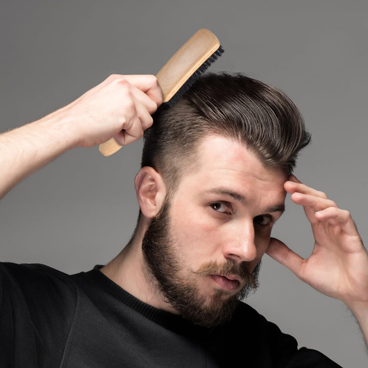 BESTOOL Hair Brush, Boar Bristle Hair Brush for Women Men Children Smoothing & Styling, Natural Boar Bristle Brush for Thin, Fine Hair, Improve Hair Texture (Natural)