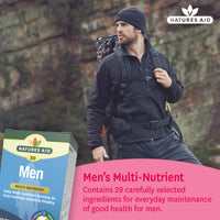 Natures Aid Men's Multi-Vitamins and Minerals Capsules (29 Essential Vitamins and Minerals + Superfood Complex, 30 Capsules, Suitable for Vegetarians, Made in the UK)