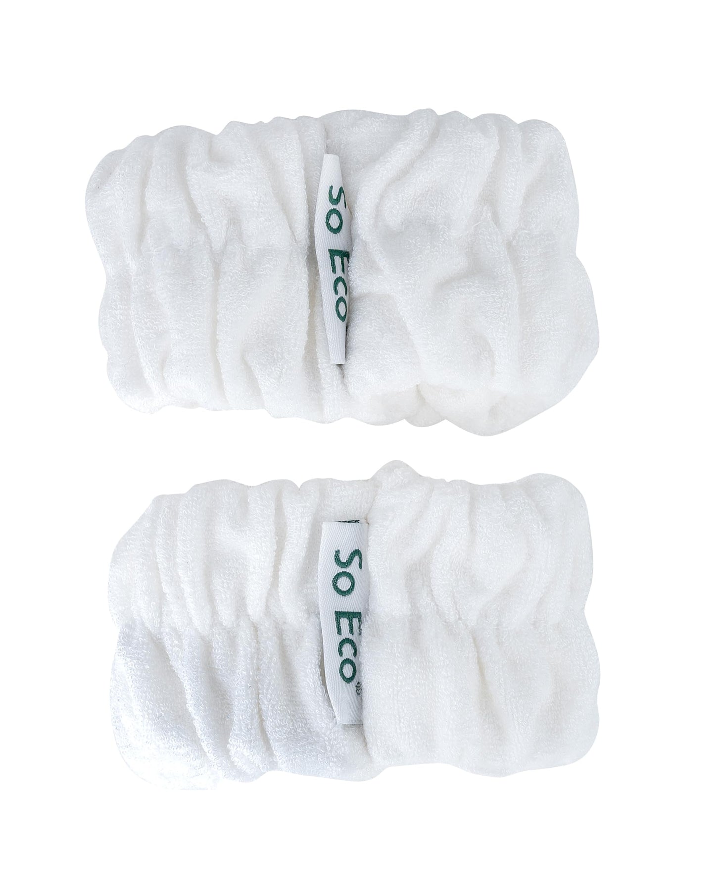 So Eco Wash Wrist Bands (2 Pack) – Reusable Cotton Wrist Bands for Skincare, Prevent Water Run-Off, Soft & Absorbent