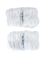 So Eco Wash Wrist Bands (2 Pack) – Reusable Cotton Wrist Bands for Skincare, Prevent Water Run-Off, Soft & Absorbent