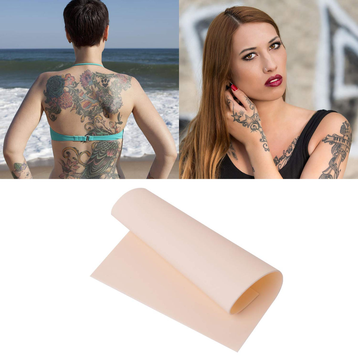 Blank Tattoo Tatouage Practice Skin, Gospire Double Sides 10pcs 8x6in Tattooing and Eyebrow Practice Skin for Beginners and Experienced Artists