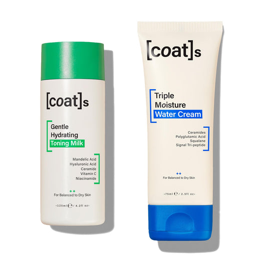 COATS Coats Healthy Skin Heroes – Gentle Hydrating Toning Milk 4.2 oz + Triple Moisture Water Cream 2.5 oz – For All-Day Hydration & Smooth, Dewy, Plump Skin