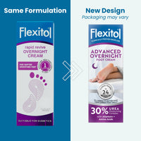 Flexitol Rapid Revive Overnight Foot Cream - 30 Percent Urea for Extremely Dry, Hard, Rough Skin on Feet - Results in 1 Night - Clinically Proven Foot Care - High Urea - Suitable for Diabetics. 50g