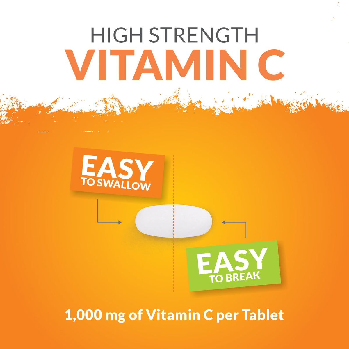 Nu U Nutrition - Vitamin C 1000mg - 180 Vegan Tablets - 6 Month Supply - High Strength Ascorbic Acid - Made in the UK