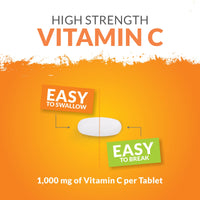 Nu U Nutrition - Vitamin C 1000mg - 180 Vegan Tablets - 6 Month Supply - High Strength Ascorbic Acid - Made in the UK