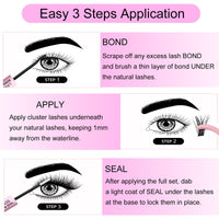 LAUBESS Lash Extension Kit 240 Pcs Cluster Lashes Kit Individual Lashes with Bond and Seal & Eyelash Tweezers Eyelash Extension Kit Lash Clusters (Set 20D/40D-0.07D-9-16Mix)