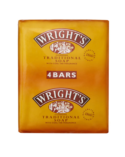 Wright's Coal Tar Soap, Everyday Skin Cleansing for all Skin Types 4 x 100g