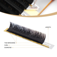 LASHVIEW 1S Fast Fan Silk Individual Eyelash Extensions 0.07mm Thickness M Curl 8mm Length Handmade Semi-permanent Auto-Fan Volume Eyelashes For Professional Salon Use