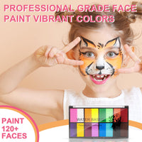 selutiya Selutiya Face Painting Kit 16 Colors Face Paint With 11Paint Brushes Safe and non-toxic Rainbow Face Paint Body Paint for Kids Adults Suitable for various festival makeup, party role play