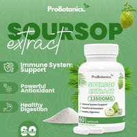 ProBotanics Organic Soursop Capsules | Full Spectrum 13500mg 30:1 Extract Per Serving | Potent Antioxidant & Immune Support - 60 Capsules