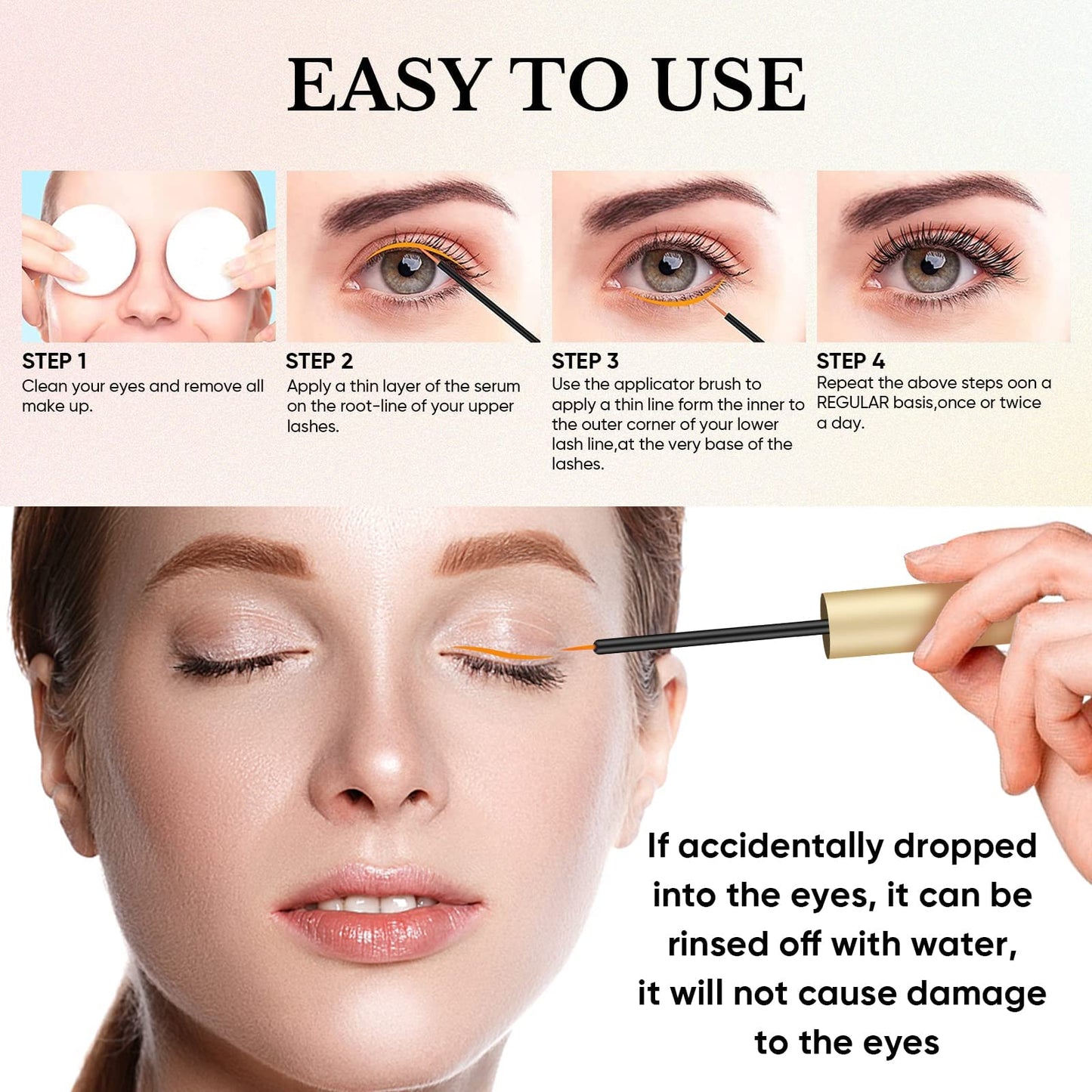 Libeauty Lash Serum, 2ml Eyelash Serum, Eyelash Growth Serum, Brow Growth Serum for Growth, Thickness, Fuller, Stronger