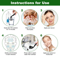 URAQT Derma Roller, 2.5mm Beard Roller, 540 Titanium Micro Needling Roller for Men and Women, Microneedle Face Roller Beard Growth Roller for Stimulate Hair Growth, Facial Skin Care, Scar Removal