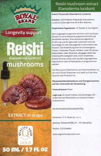 Royal Brand Reishi Mushroom Supplement/Our Reishi Mushroom Extract Promotes Longevity / Reishi Mushroom Tincture - 50ml / 1.7 Fl Oz
