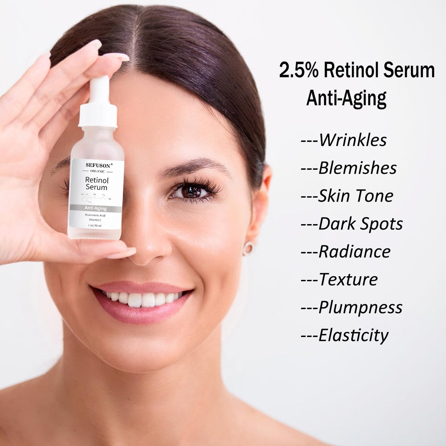 SEFUSON Retinol Serum, High Strength Anti-aging Serum with Hyaluronic Acid & Vitamin E, Face Serum, for Wrinkles, Pigmentation, Fine Lines & Sensitive Skin.1Oz