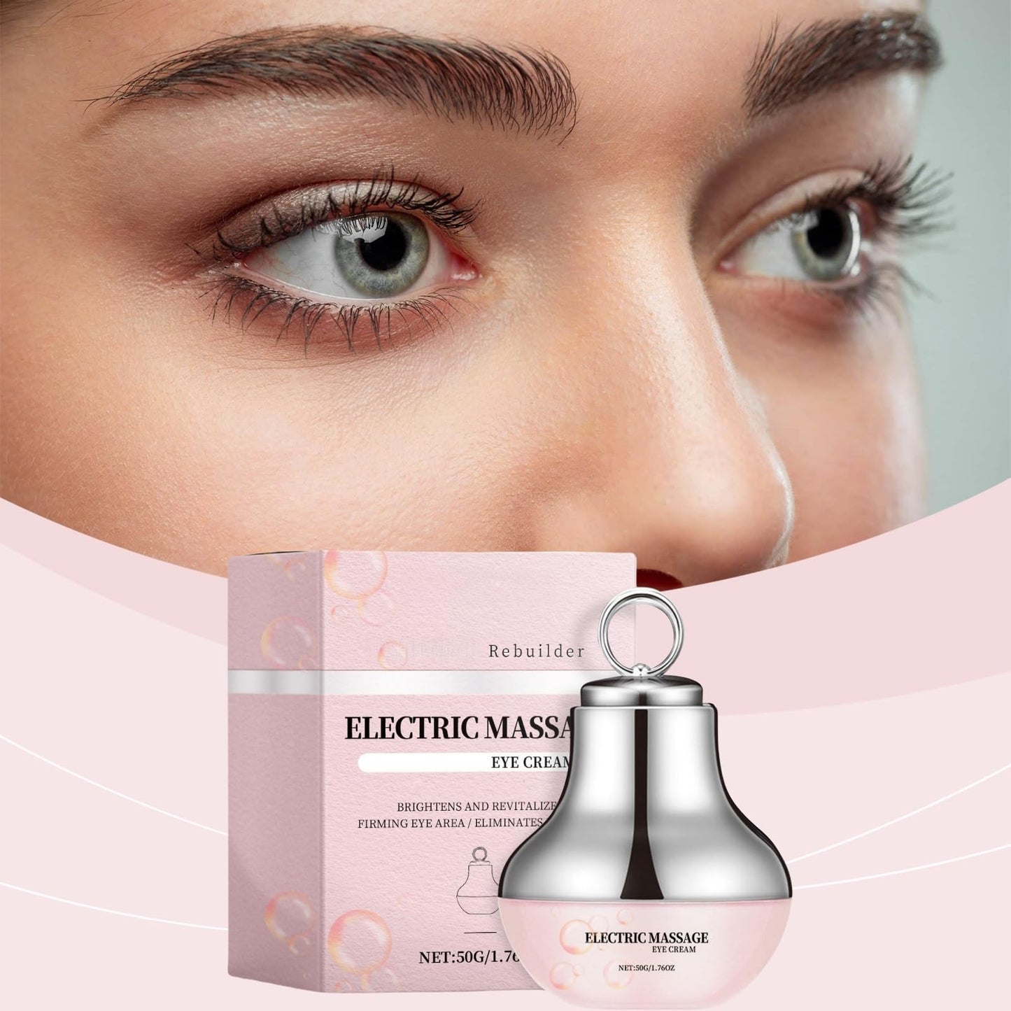 Electric Massage Eye Cream for Dark Circle,Under Eye Cream,Firm&Smooth of Fine Lines,E/ye Cr/eam Anti Aging,Ey/e Crea/m Massage Electric,Tired Eye Refreshment with Gentle Vibration,Anti Wrinkle