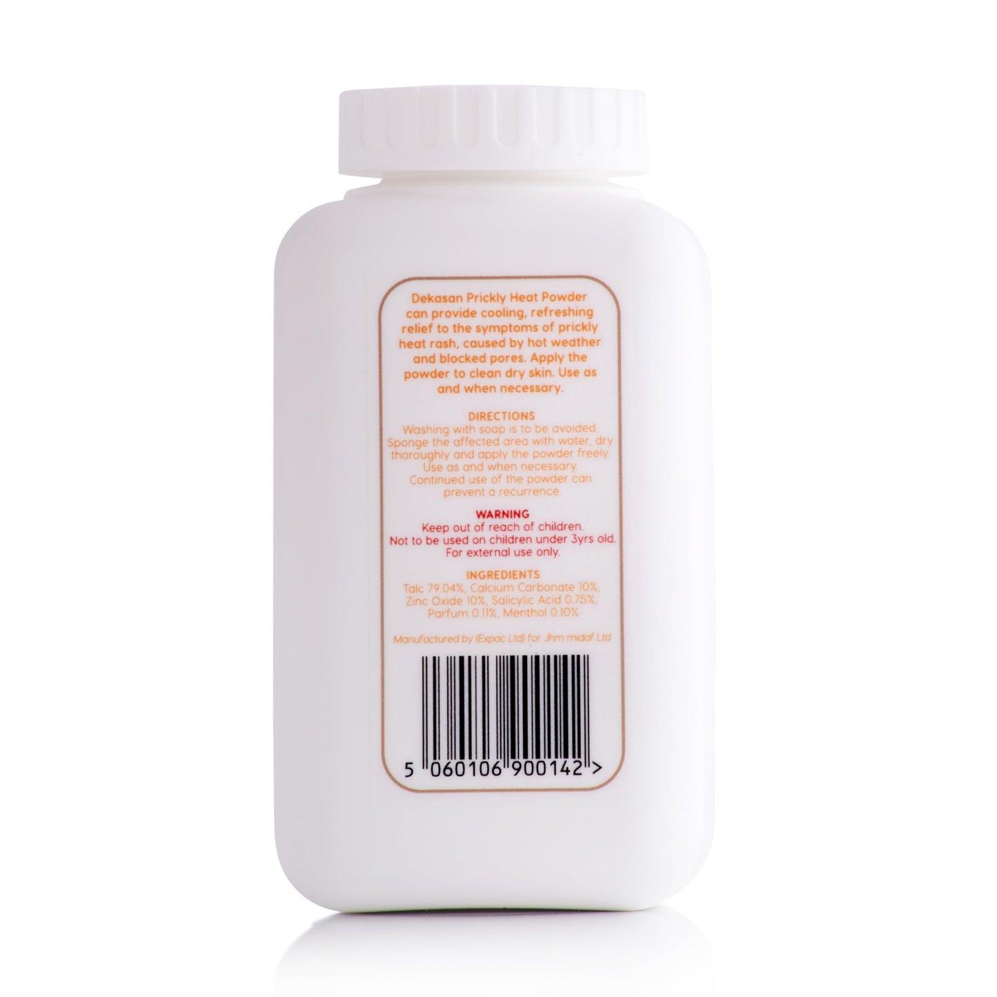 Dekasan Prickly Heat Body Powder for Relief from Prickly Heat, Milaria, Heat Rash | Proudly Made in The UK | Travel Size