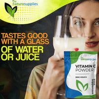 naturesupplies Vitamin C Powder 200g Ascorbic Acid UK Non GMO - Pharmaceutical Grade, Highly Concentrated No Chemicals in Our Supplements - Suitable for Vegans - Naturesupplies