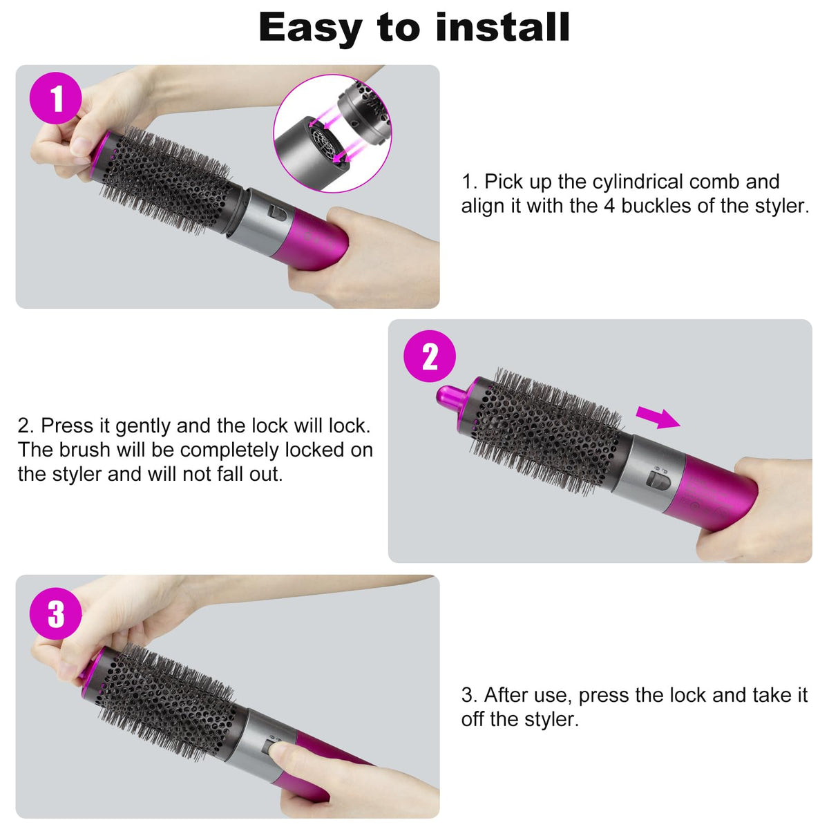 Chuancheng Round Volumizing Brush for Dyson for Airwrap HS01/HS05 Attachment, Part No.969489-01 970750-01 for Limp Flat Hair