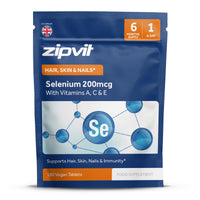 Zipvit Selenium 200mcg with Vitamins A, C, E Pouch. 180 Vegan Tablets. Supports Normal Thyroid, Skin, Hair & Nails, Immune System, and Antioxidant Protection. 6 Month Supply. UK Supplier.