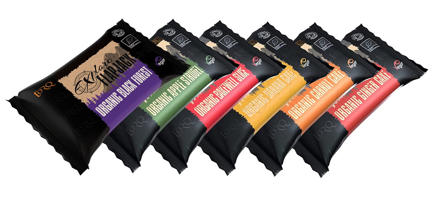 VPoint Leisure Torq Explore Flapjack 6 Bar Selection Box Bundle - Vegan Friendly - 6 x 65g Bars (Different Flavours)