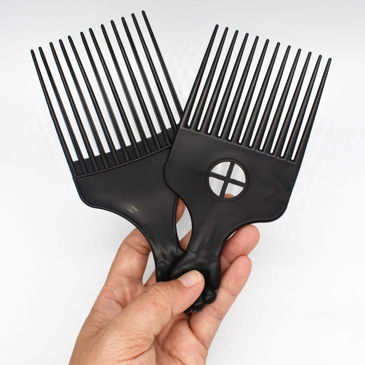 ZEROKIWI Professional Afro Pick Comb, Detangling Hairdressing Afro Braiding Rake Comb for Wig Natural African Thick Curly Long Short Hairstyling Men Women Barber Salon Hairstylist Tools (AB)