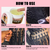 WOZUTUNT Large Capacity Family Pack Smoothing Braiding Gel for Twist, Locs, Braids, Edge Control, Cornrows - Strong Hold, No Flake, Anti-Frizz, Easy to Use Hair Gel Women (16 OZ Strawberry Flavor)