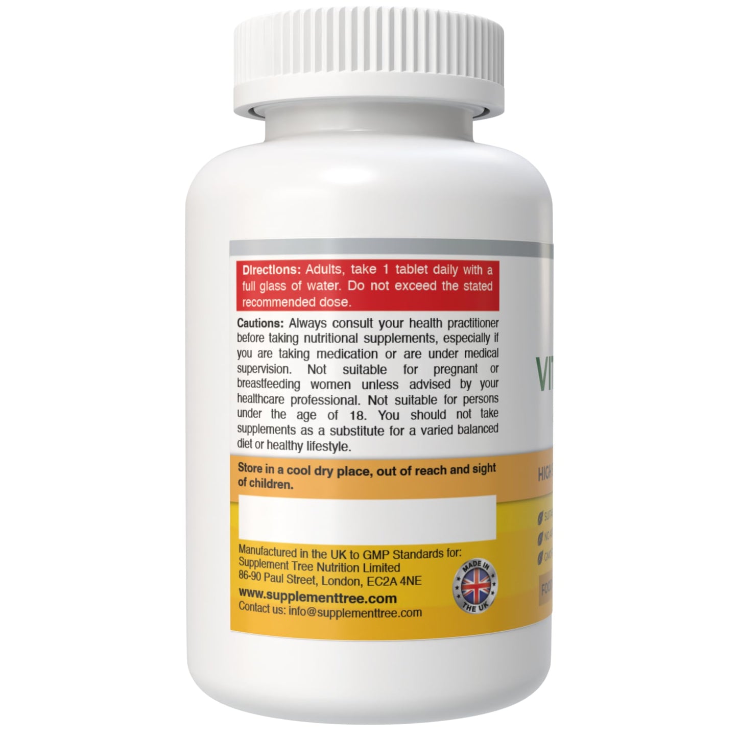 Supplement Tree Vitamin D3 4000 IU High Strength | 400 Vegetarian Tablets | Vitamin D 4000iu Cholecalciferol Supplement | Supports Immune System, Bones & Muscle Function | Made in UK
