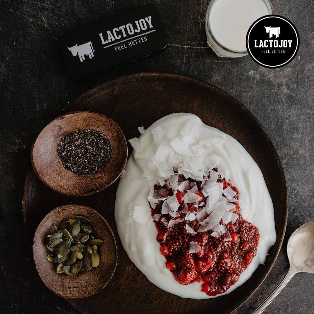LactoJoy Lactase Tablets | Helps with Lactose Intolerance | Contains 45 Pcs. of Extra-Strength Dose (14,500 FCC) Lactase Enzyme Tablets | 100% Vegan | Supports The Lactose Digestion