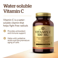 SOLGAR Solgar 500 mg Vitamin C Vegetable Capsules - Pack of 100 - Seasonal Immunity Support - Potent Antioxidant - Reduces Tiredness and Fatigue - Collagen Formation - Vegan
