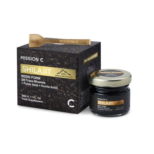 Shilajit - Pure Original Himalayan 30g - 100% Pure, Rich in Fulvic & Humic Acid, Contains 85 Minerals, Immune System & Vitality Booster, Vegan - Lab Tested - Mission C