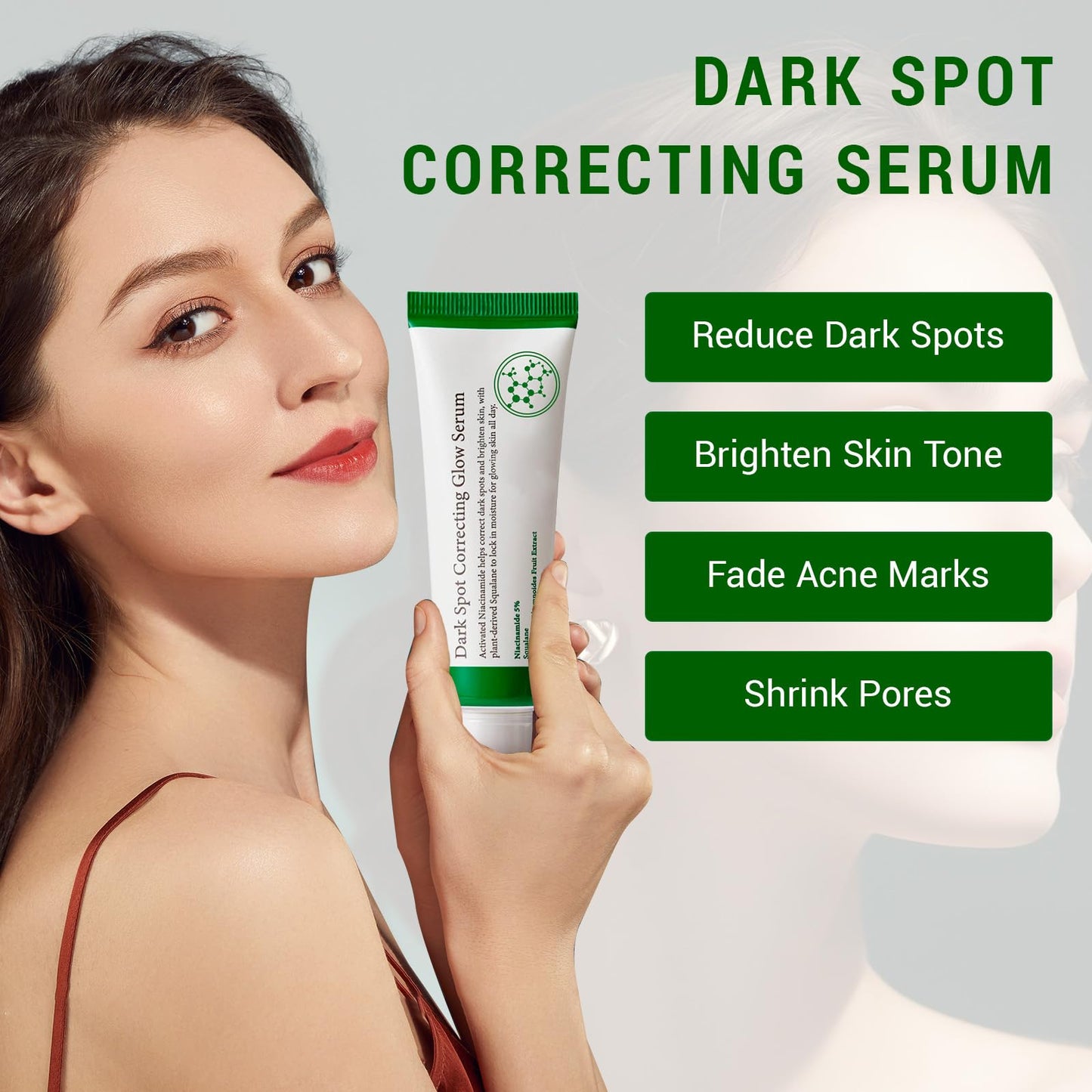 Bettinay Dark Spot Correcting Glow Serum, Dark Spot Remover for Face Pore Refining, Fades Acne Marks Pits
