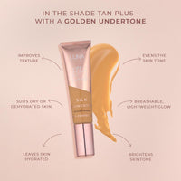 LUNA BY LISA JORDAN LUNA Silk Foundation in TAN PLUS Shade - Contains Hyaluronic Acid, Vitamin C & A, Aloe Vera, and Shea Butter - Brightening Dewy Foundation Makeup - Hydrating Cream Foundation for Dry Skin
