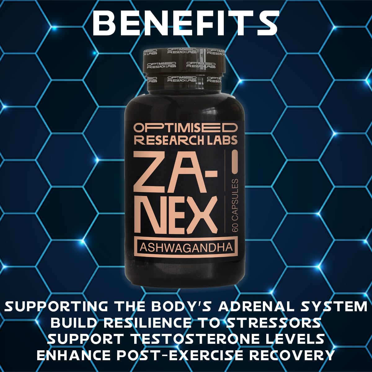 Optimised Research Labs High Strength Ashwagandha 5% Withanolides with Added Piperine for Improved Absorption Easy to Swallow Capsules 30-60 Day Supply Vegan Friendly Premium Grade Supplement