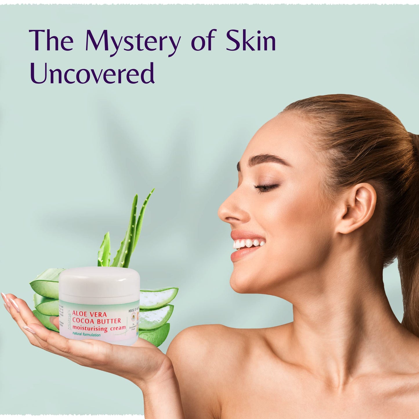 The House of Mistry Mistry's Aloe Vera Cocoa Butter Moisturising Cream 50g - Moisturising & Softening, Clear Skin Blemishes and Wrinkles - Additive Free, Vegan.