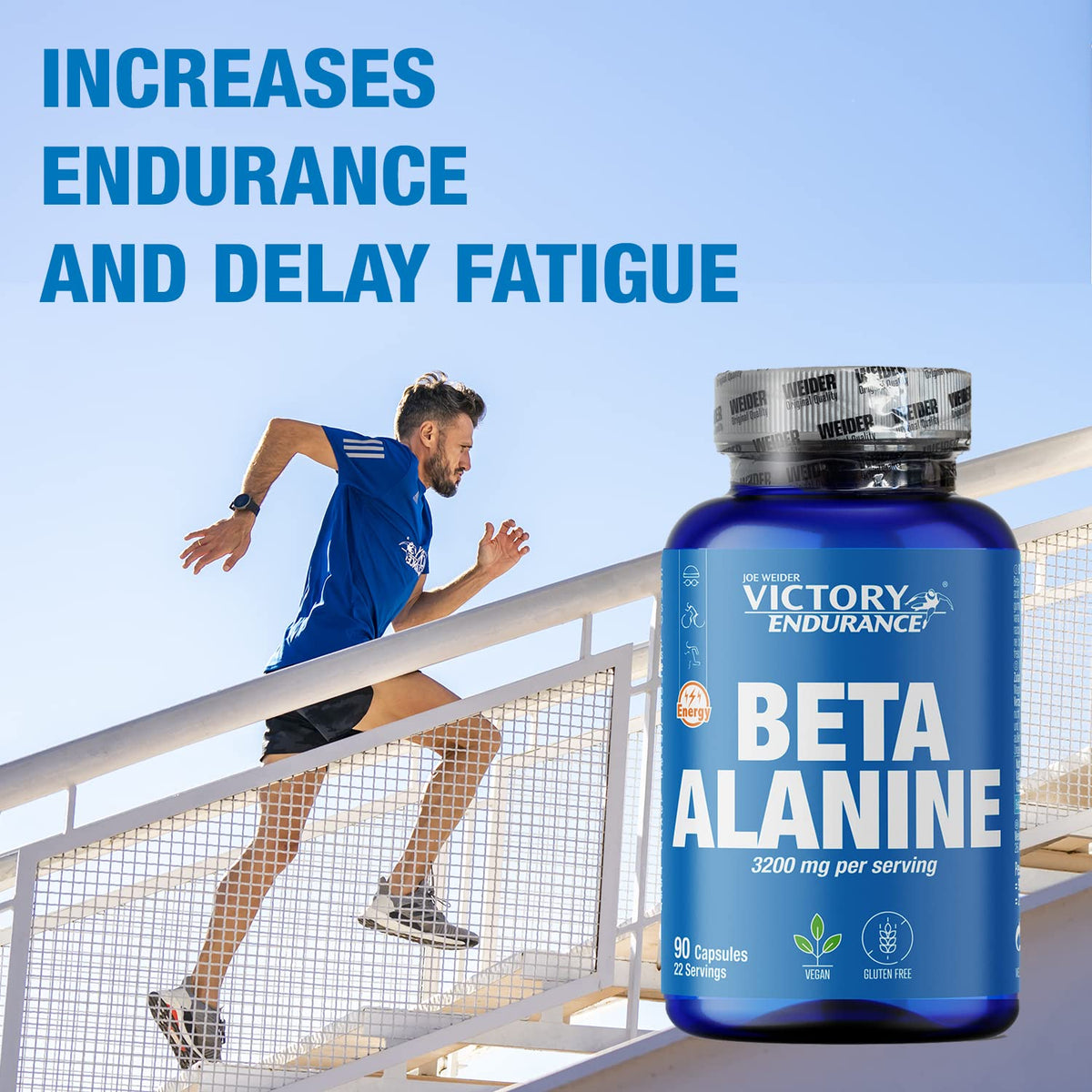 VICTORY ENDURANCE Beta Alanine (90 Caps); Increases Endurance, Improves Muscle Contraction and Delays Fatigue