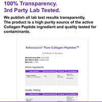 Ketosource Pure Collagen Peptides | Zero Aftertaste | Hydrolyzed Bovine | 500g Pouch