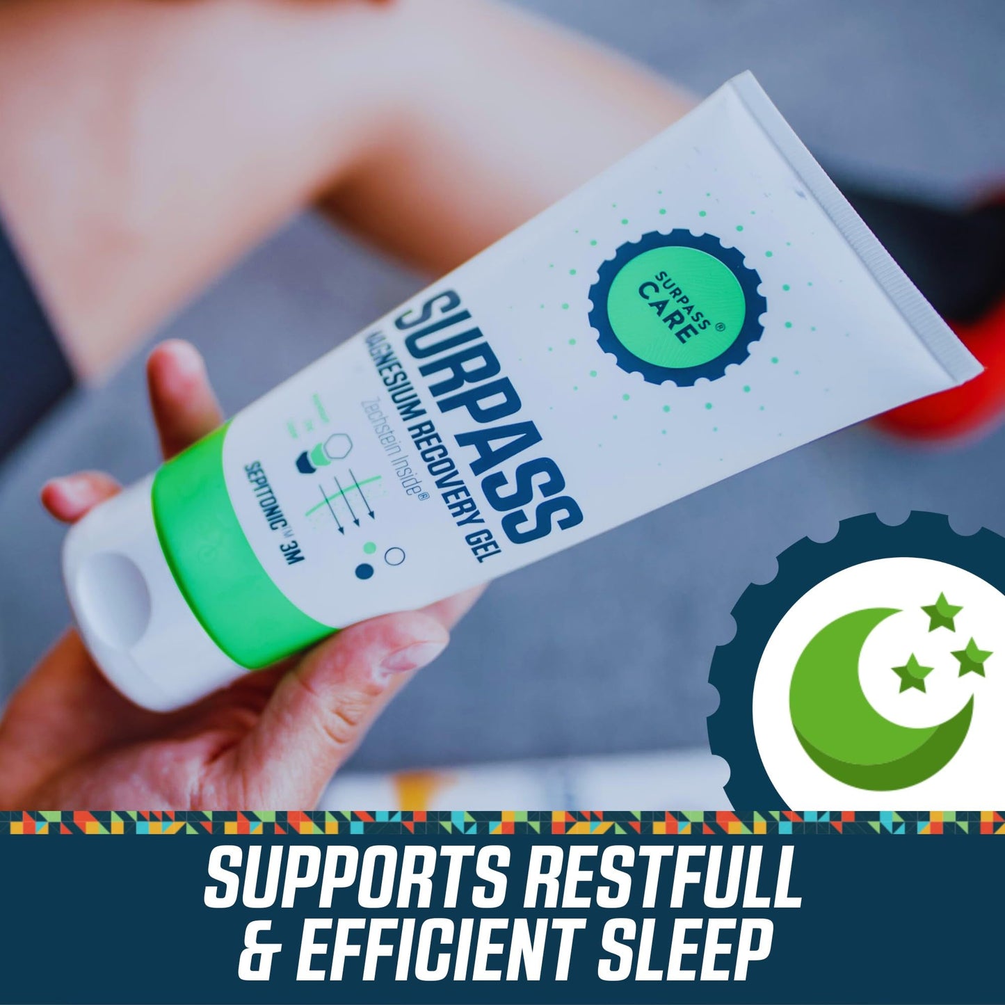 SURPASS-CARE Magnesium Recovery Gel for Athletes | Boosts Muscle Recovery & Performance | Helps Prevent Cramps | Sepitonic & Zechstein High-Absorption Magnesium Source for Tired Muscles (200ml)