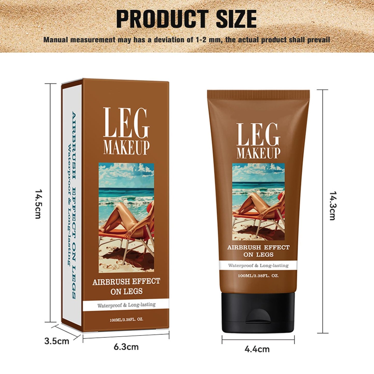 MEITREND Leg Makeup Full Coverage Concealer,Leg Vein Cover up Makeup for Varicose Scar,Flawless Looking Legs, Water Resistant Transfer Proof 118 ML Medium Shades